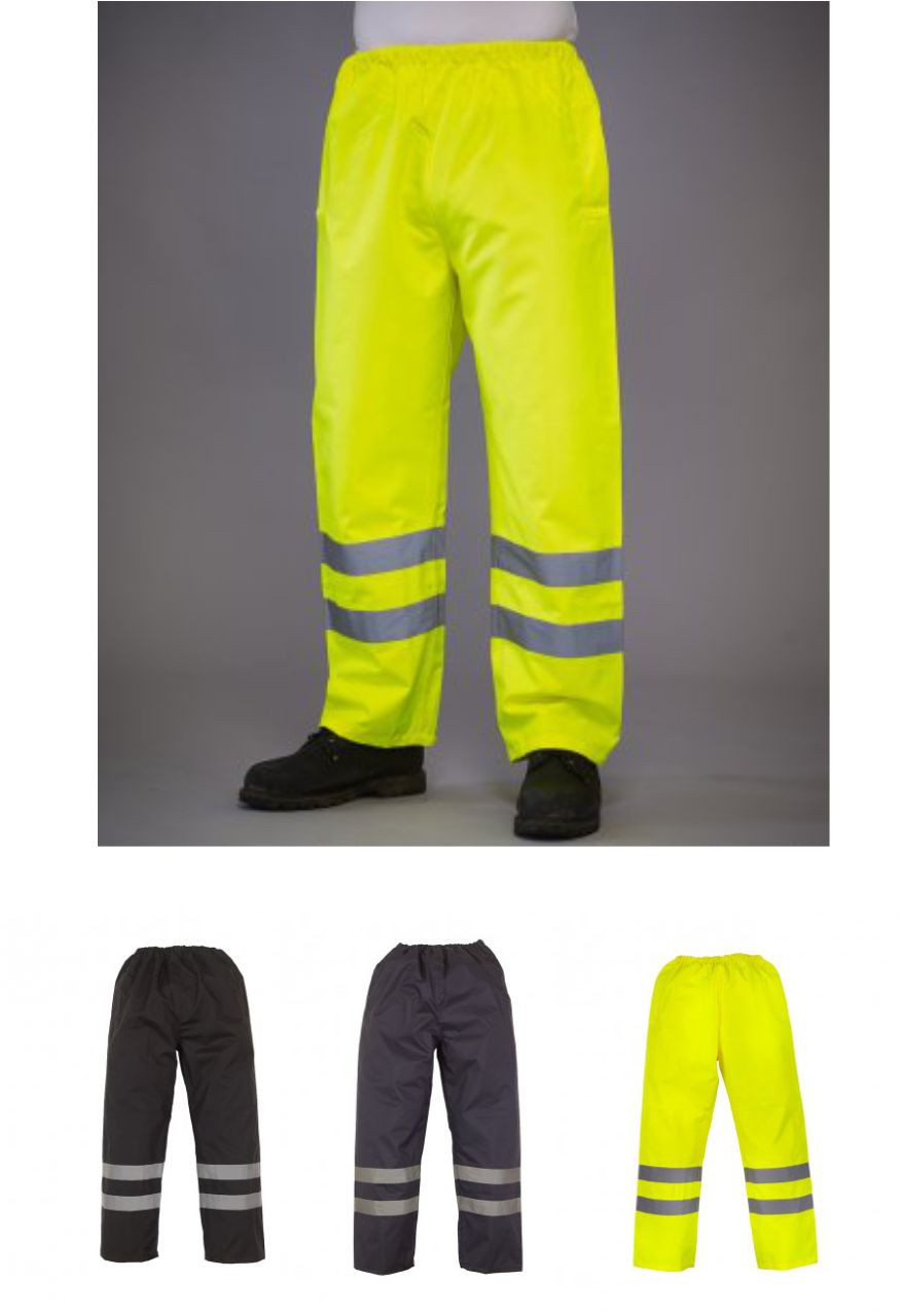 YK210 Hi-Vis Waterproof Overtrousers - Click Image to Close